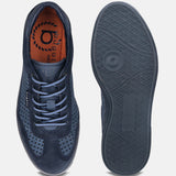 A blue Men's bugatti Sneakers featuring a round toe plain toe, zero heels heel, and a wide fit. Made from suede leather with a durable tpr outsole, this laces design offers both style and comfort.