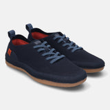 A blue Men's bugatti Sneakers featuring a round plain toe, zero heels heel. Made from textile with a durable tpr outsole, this laces design offers both style and comfort.