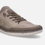 A beige Men's bugatti Sneakers featuring a round plain toe, zero heels heel. Made from synthetic with a durable tpr outsole, this laces design offers both style and comfort.