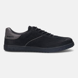A black Men's bugatti Sneakers featuring a round plain toe, zero heels heel. Made from nubuck leather with a durable tpr outsole, this laces design offers both style and comfort.