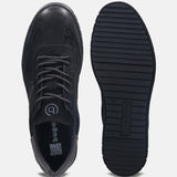 A black Men's bugatti Sneakers featuring a round plain toe, zero heels heel. Made from nubuck leather with a durable tpr outsole, this laces design offers both style and comfort.
