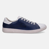 A white Men's bugatti Sneakers featuring a round toe plain toe, zero heels heel, and a wide fit. Made from premium genuine leather with a durable tpr outsole, this laces design offers both style and comfort.