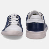 A white Men's bugatti Sneakers featuring a round toe plain toe, zero heels heel, and a wide fit. Made from premium genuine leather with a durable tpr outsole, this laces design offers both style and comfort.