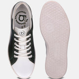 A white Men's bugatti Sneakers featuring a round toe plain toe, zero heels heel, and a wide fit. Made from premium genuine leather with a durable tpr outsole, this laces design offers both style and comfort.