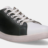 A white Men's bugatti Sneakers featuring a round toe plain toe, zero heels heel, and a wide fit. Made from premium genuine leather with a durable tpr outsole, this laces design offers both style and comfort.