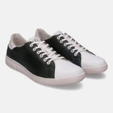 A white Men's bugatti Sneakers featuring a round toe plain toe, zero heels heel, and a wide fit. Made from premium genuine leather with a durable tpr outsole, this laces design offers both style and comfort.