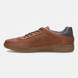 A cognac Men's bugatti Sneakers featuring a round toe plain toe, zero heels heel, and a wide fit. Made from nubuck leather with a durable tpr outsole, this laces design offers both style and comfort.
