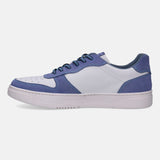 A blue Men's bugatti Sneakers featuring a round toe plain toe, zero heels heel, and a wide fit. Made from premium genuine leather with a durable tpr outsole, this laces design offers both style and comfort.