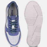 A blue Men's bugatti Sneakers featuring a round toe plain toe, zero heels heel, and a wide fit. Made from premium genuine leather with a durable tpr outsole, this laces design offers both style and comfort.