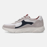 A white Men's bugatti Sneakers featuring a round plain toe, zero heels heel. Made from suede leather with a durable eva outsole, this laces design offers both style and comfort.