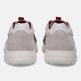 A white Men's bugatti Sneakers featuring a round plain toe, zero heels heel. Made from suede leather with a durable eva outsole, this laces design offers both style and comfort.