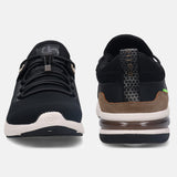 A black Men's bugatti Athileisure Sneakers featuring a round toe plain toe, zero heels heel. Made from textile with a durable eva outsole, this easy lace design offers both style and comfort.