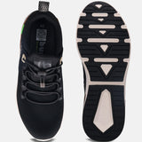 A black Men's bugatti Athileisure Sneakers featuring a round toe plain toe, zero heels heel. Made from textile with a durable eva outsole, this easy lace design offers both style and comfort.