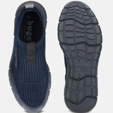 A blue Men's bugatti Athileisure Sneakers featuring a round toe plain toe, zero heels heel. Made from textile with a durable eva outsole, this slip-on design offers both style and comfort.