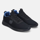 A black Men's bugatti Athileisure Sneakers featuring a round plain toe, zero heels heel. Made from textile with a durable eva outsole, this laces design offers both style and comfort.