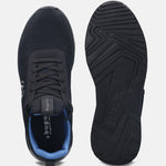 A black Men's bugatti Athileisure Sneakers featuring a round plain toe, zero heels heel. Made from textile with a durable eva outsole, this laces design offers both style and comfort.
