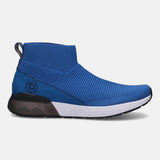 A blue Men's bugatti Athileisure Sneakers featuring a round toe plain toe, zero heels heel. Made from textile with a durable eva outsole, this slip-on design offers both style and comfort.