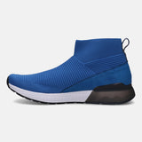 A blue Men's bugatti Athileisure Sneakers featuring a round toe plain toe, zero heels heel. Made from textile with a durable eva outsole, this slip-on design offers both style and comfort.