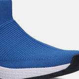 A blue Men's bugatti Athileisure Sneakers featuring a round toe plain toe, zero heels heel. Made from textile with a durable eva outsole, this slip-on design offers both style and comfort.