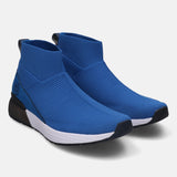 A blue Men's bugatti Athileisure Sneakers featuring a round toe plain toe, zero heels heel. Made from textile with a durable eva outsole, this slip-on design offers both style and comfort.