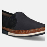 A blue Men's bugatti Slip-On Sneakers featuring a round toe plain toe, zero heels heel. Made from textile with a durable tpr outsole, this slip-on design offers both style and comfort.