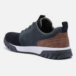 A blue Men's bugatti Sneakers featuring a round plain toe, zero heels heel. Made from textile with a durable eva outsole, this laces design offers both style and comfort.