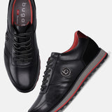 Bugatti Garnet Evo Black Premium Leather Comfort Sneakers