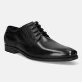 Savio Evo Leather Black Formal Derby Shoes