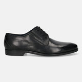 Savio Evo Leather Black Formal Derby Shoes