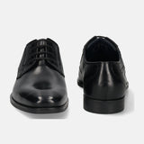 Savio Evo Leather Black Formal Derby Shoes