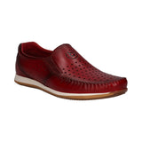 Tomeo Mok Red Nappa Leather Slip-On Sneakers