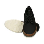 Men's Bugatti casual black textile shoes with a round toe , a tpr outsole , and laces fastening.