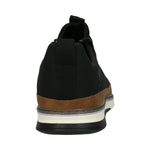 Men's Bugatti casual black textile shoes with a round toe , a tpr outsole , and laces fastening.