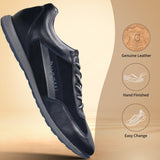 bugatti Thorello Dark Blue  Premium Leather Comfort Sneakers