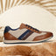 Men's Bugatti leather cognac leather shoes with a round toe , a tpr outsole , and laces fastening.