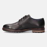 Bolo Exko Black Leather Formal Derby Shoes