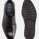 Bolo Exko Black Leather Formal Derby Shoes