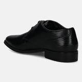 Zavinio Black Leather Formal Derby Shoes