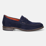 bugatti Dark Blue Suede Loafers