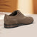 Men's Bugatti derby beige leather shoes with a pointed toe and plain toe featuring a moulded heel , a tpr outsole , and laces fastening.