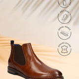 bugatti Amros Cognac  Premium Leather Comfort Chelsea Boots