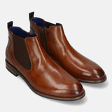 bugatti Cognac Premium Leather Chelsea Boots