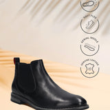 bugatti Amros Black  Premium Leather Comfort Chelsea Boots