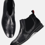 bugatti Amros Black  Premium Leather Comfort Chelsea Boots