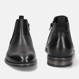 bugatti Black Premium Leather Chelsea Boots