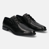 Gapo Black Leather Formal Derby Shoes