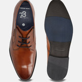 Gapo Cognac Leather Formal Derby Shoes