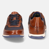 bugatti Cognac & Dark Blue Premium Leather Sneakers