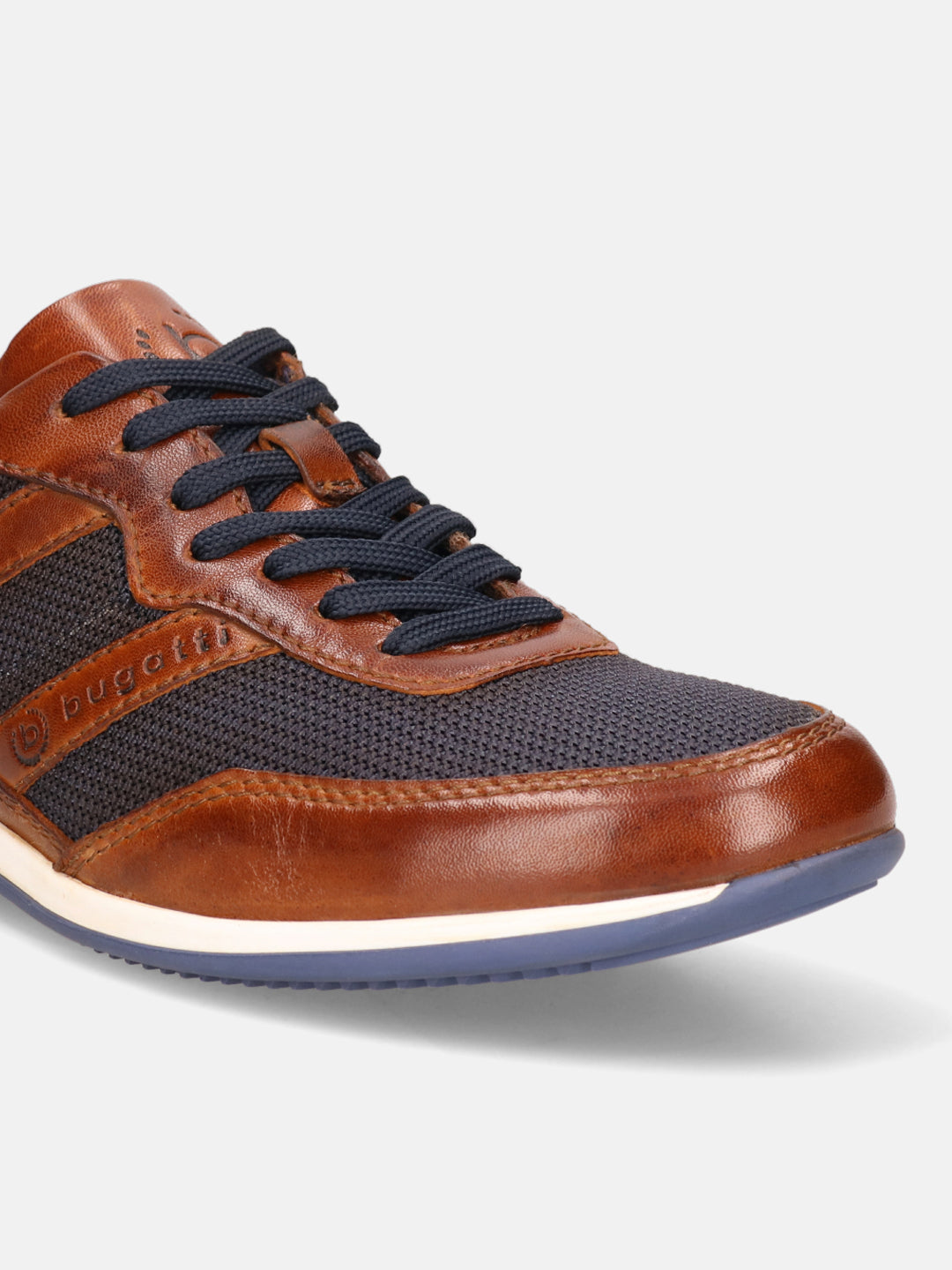 bugatti Tomeo Eco Cognac Premium Leather Comfort Mid Top Sneakers