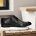 Men's Bugatti derby black leather shoes with a pointed toe and cap toe featuring a moulded heel , a tpr outsole , and laces fastening.